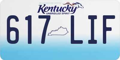 KY license plate 617LIF