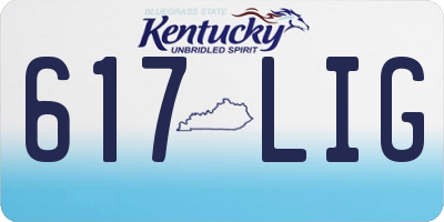 KY license plate 617LIG