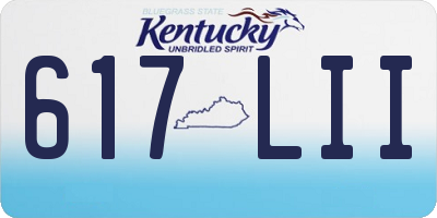 KY license plate 617LII