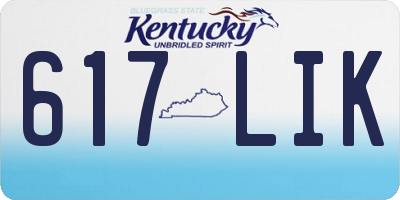 KY license plate 617LIK