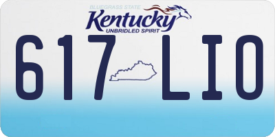 KY license plate 617LIO