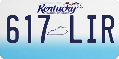 KY license plate 617LIR
