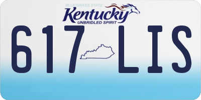 KY license plate 617LIS