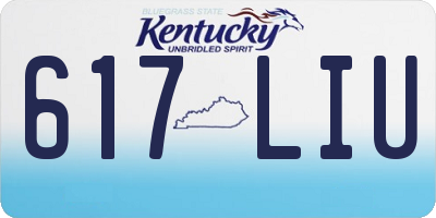 KY license plate 617LIU