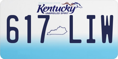 KY license plate 617LIW