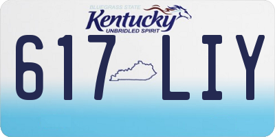 KY license plate 617LIY