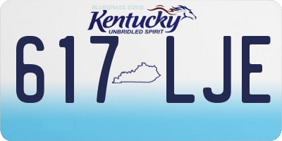 KY license plate 617LJE
