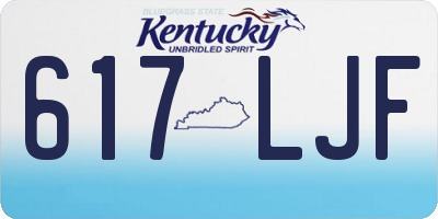 KY license plate 617LJF