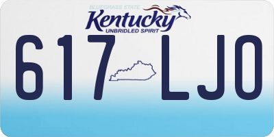 KY license plate 617LJO