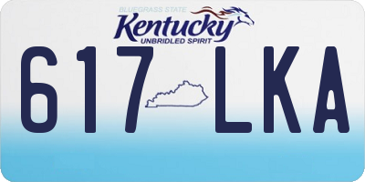 KY license plate 617LKA