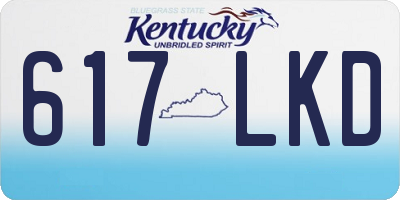 KY license plate 617LKD