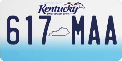 KY license plate 617MAA