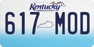 KY license plate 617MOD