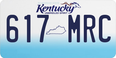 KY license plate 617MRC