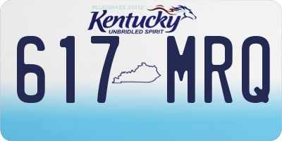 KY license plate 617MRQ