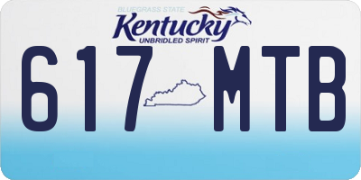 KY license plate 617MTB