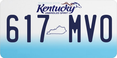 KY license plate 617MVO