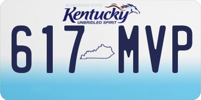 KY license plate 617MVP