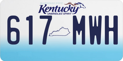 KY license plate 617MWH