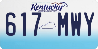KY license plate 617MWY