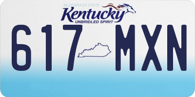 KY license plate 617MXN