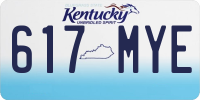 KY license plate 617MYE