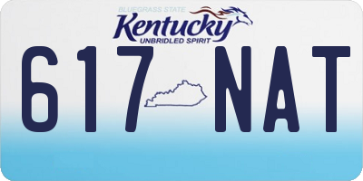 KY license plate 617NAT