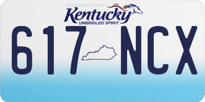 KY license plate 617NCX