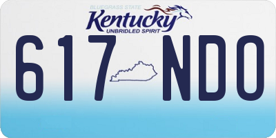 KY license plate 617NDO