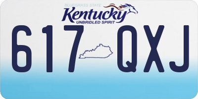 KY license plate 617QXJ