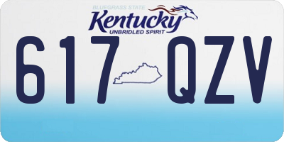 KY license plate 617QZV