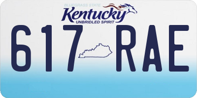 KY license plate 617RAE