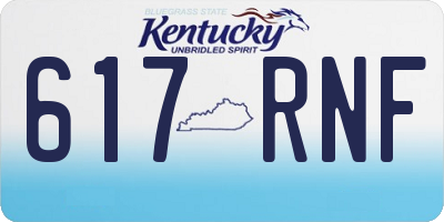 KY license plate 617RNF