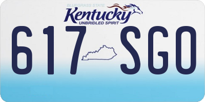KY license plate 617SGO