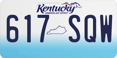 KY license plate 617SQW