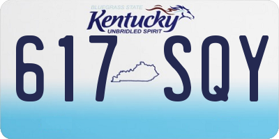 KY license plate 617SQY