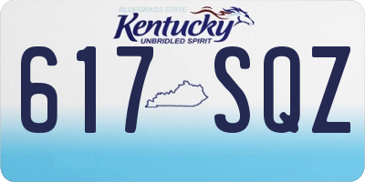 KY license plate 617SQZ