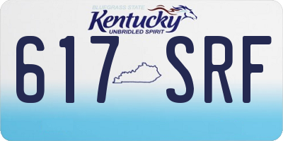 KY license plate 617SRF