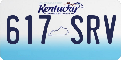KY license plate 617SRV
