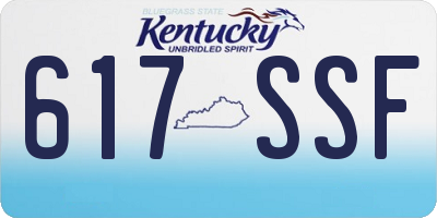KY license plate 617SSF