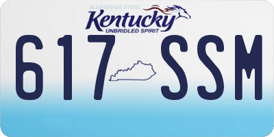 KY license plate 617SSM
