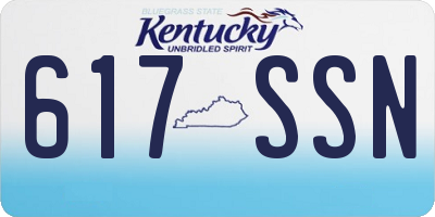 KY license plate 617SSN
