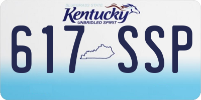 KY license plate 617SSP