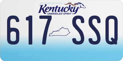 KY license plate 617SSQ