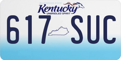 KY license plate 617SUC