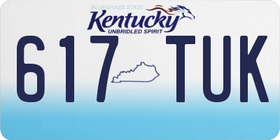 KY license plate 617TUK