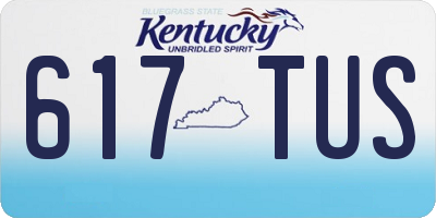 KY license plate 617TUS