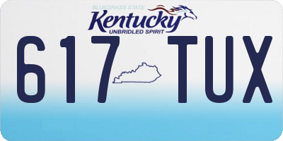 KY license plate 617TUX
