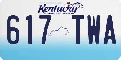 KY license plate 617TWA