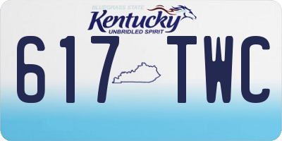 KY license plate 617TWC